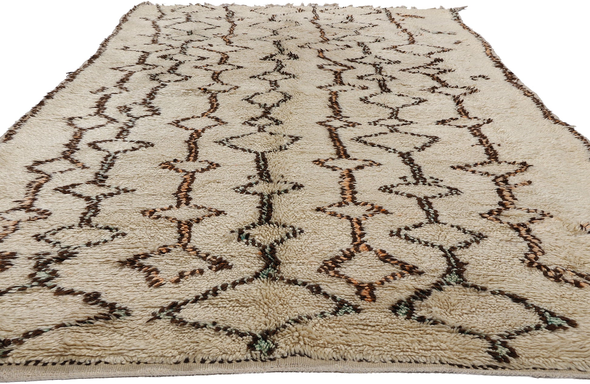 5 x 10 Vintage Neutral Moroccan Beni Ourain Rug 21789