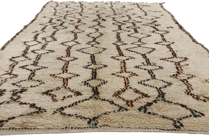 5 x 10 Vintage Neutral Moroccan Beni Ourain Rug 21789