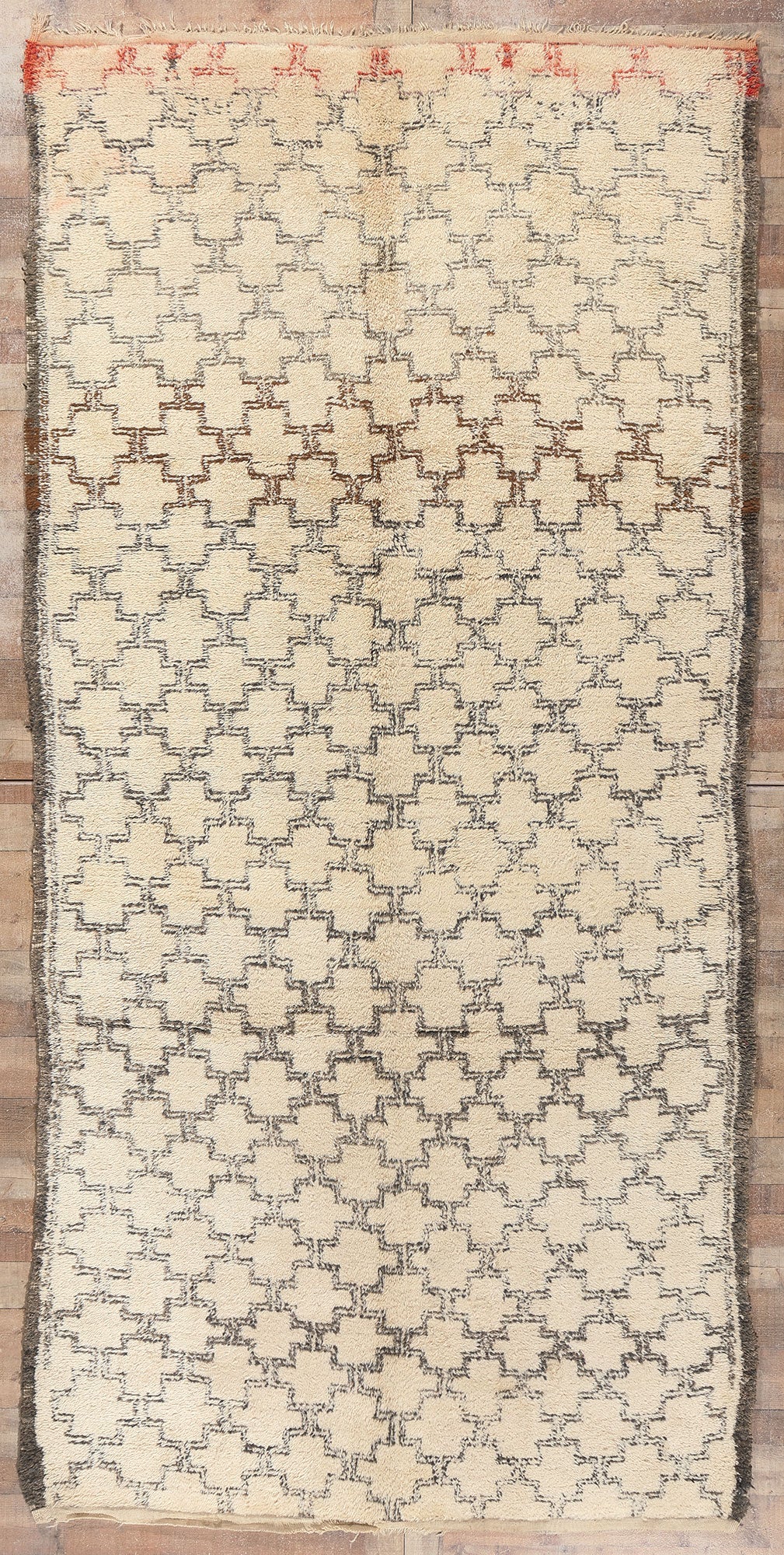 6 x 13 Vintage Moroccan Beni Ourain Rug 21004