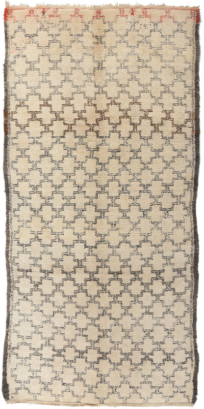 6 x 13 Vintage Moroccan Beni Ourain Rug 21004