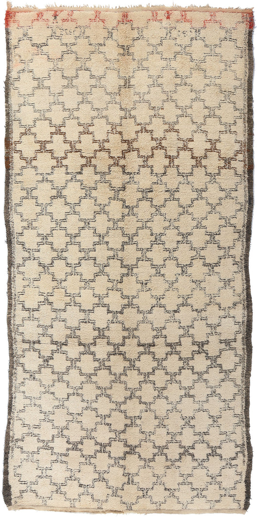 6 x 13 Vintage Moroccan Beni Ourain Rug 21004