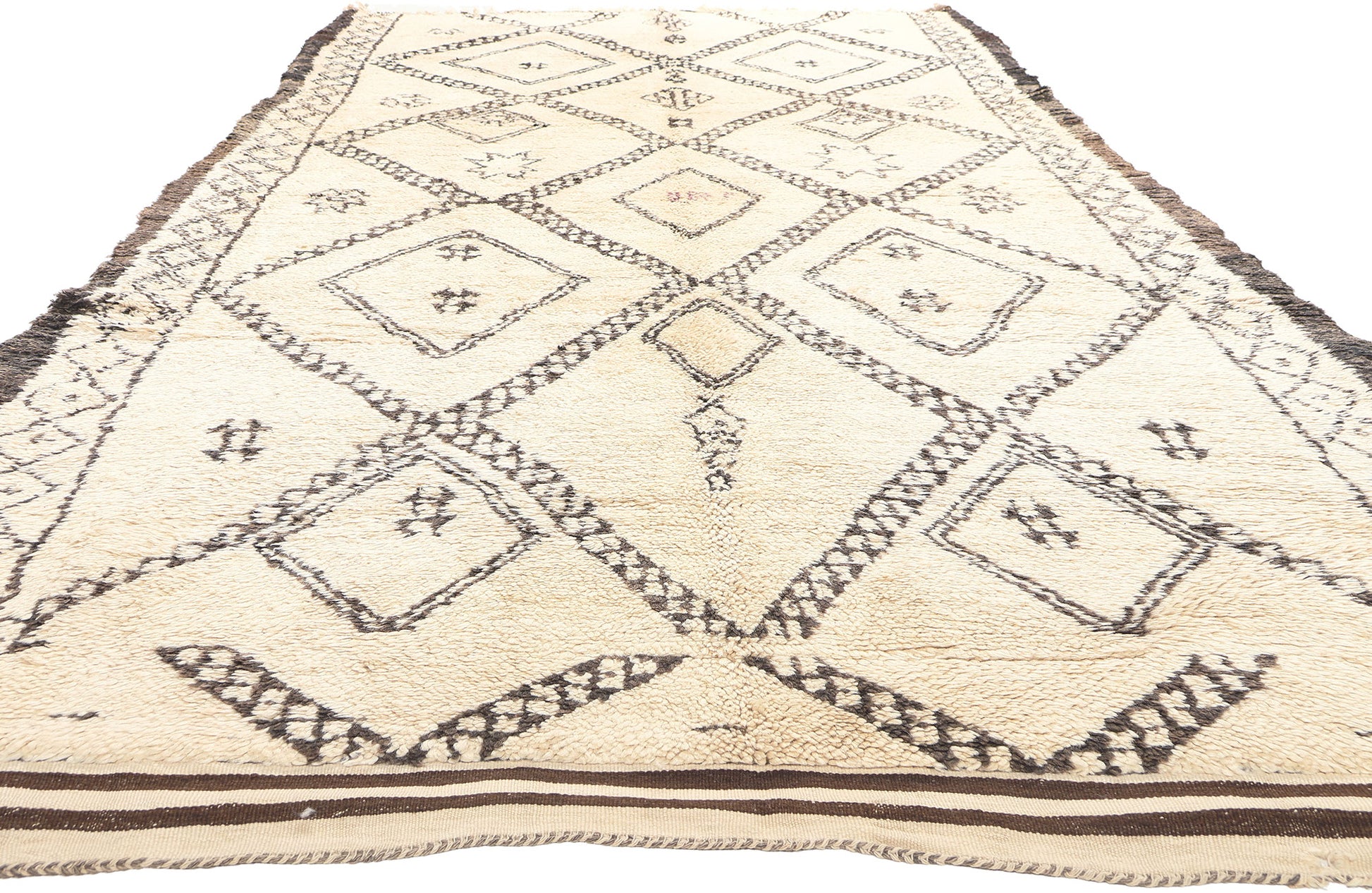 6 x 13 Vintage Moroccan Beni Ourain Rug 74733