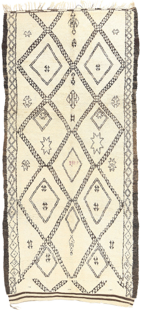 6 x 13 Vintage Moroccan Beni Ourain Rug 74733