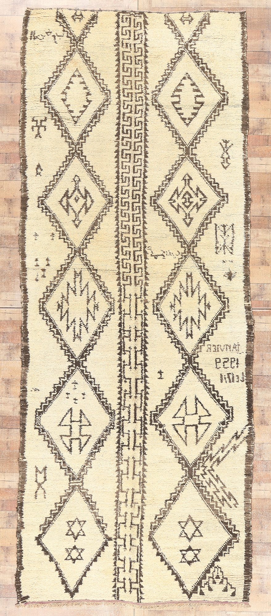 6 x 14 Vintage Moroccan Beni Ourain Rug 20046
