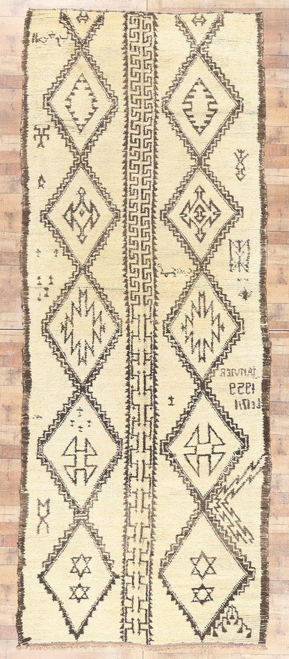 6 x 14 Vintage Moroccan Beni Ourain Rug 20046