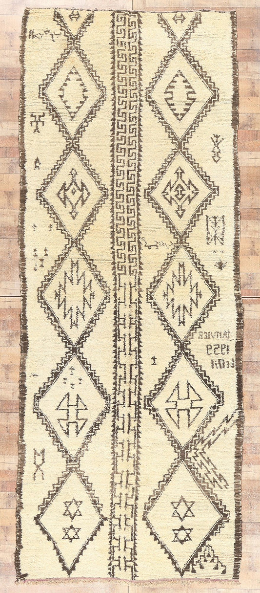 6 x 14 Vintage Moroccan Beni Ourain Rug 20046