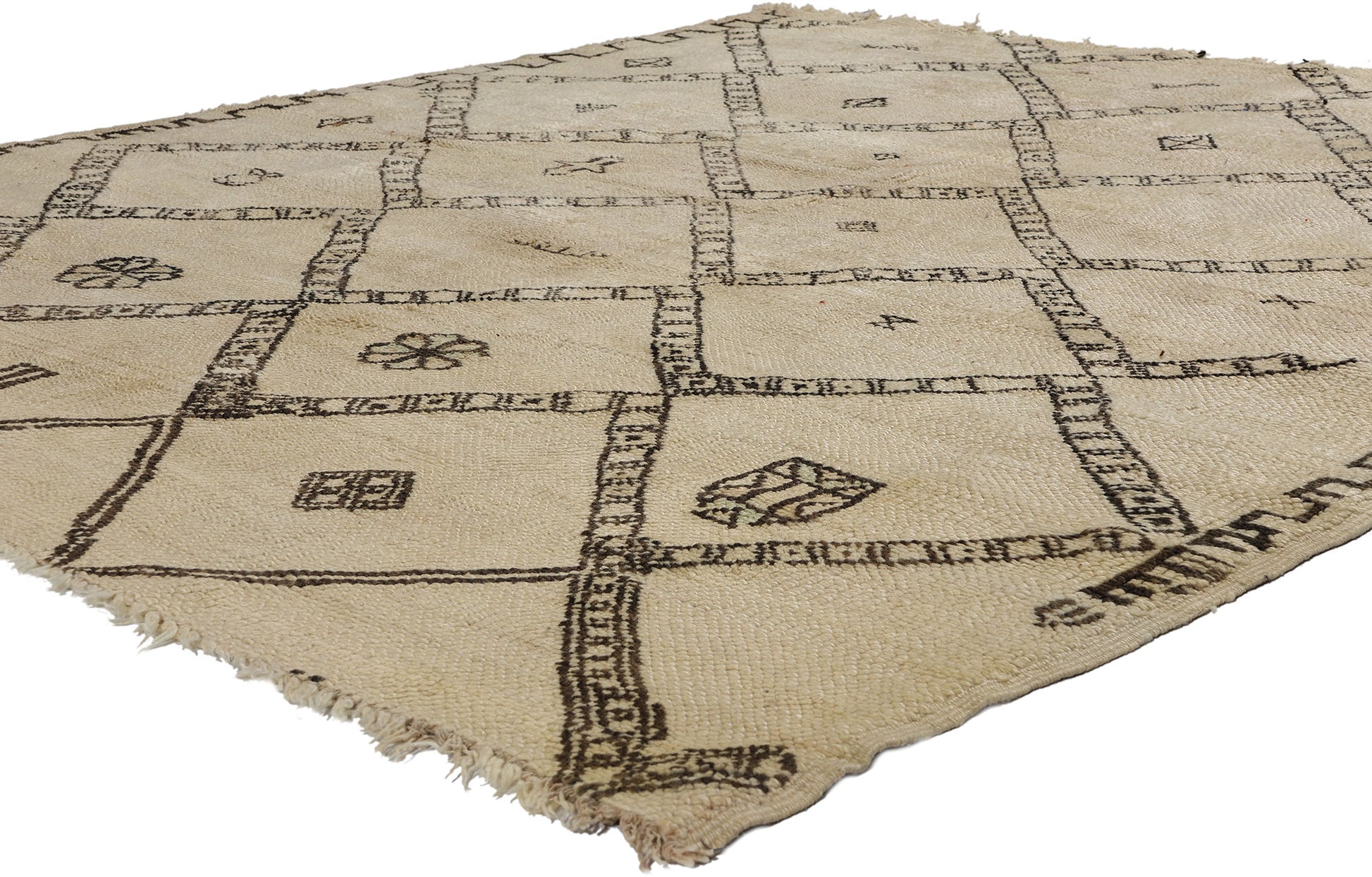 6 x 7 Vintage Moroccan Beni Ourain Rug 21765