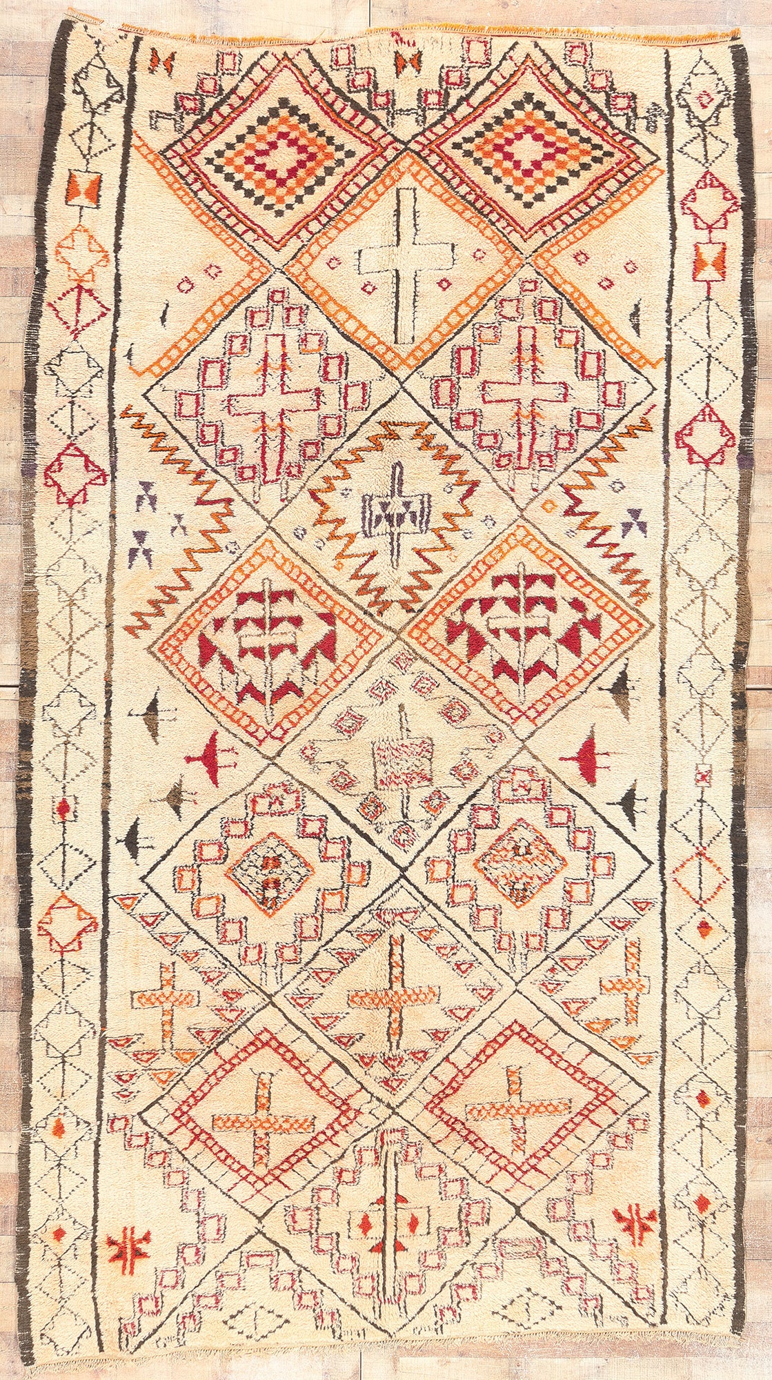 7 x 12 Vintage Moroccan Beni Ourain Rug 20243