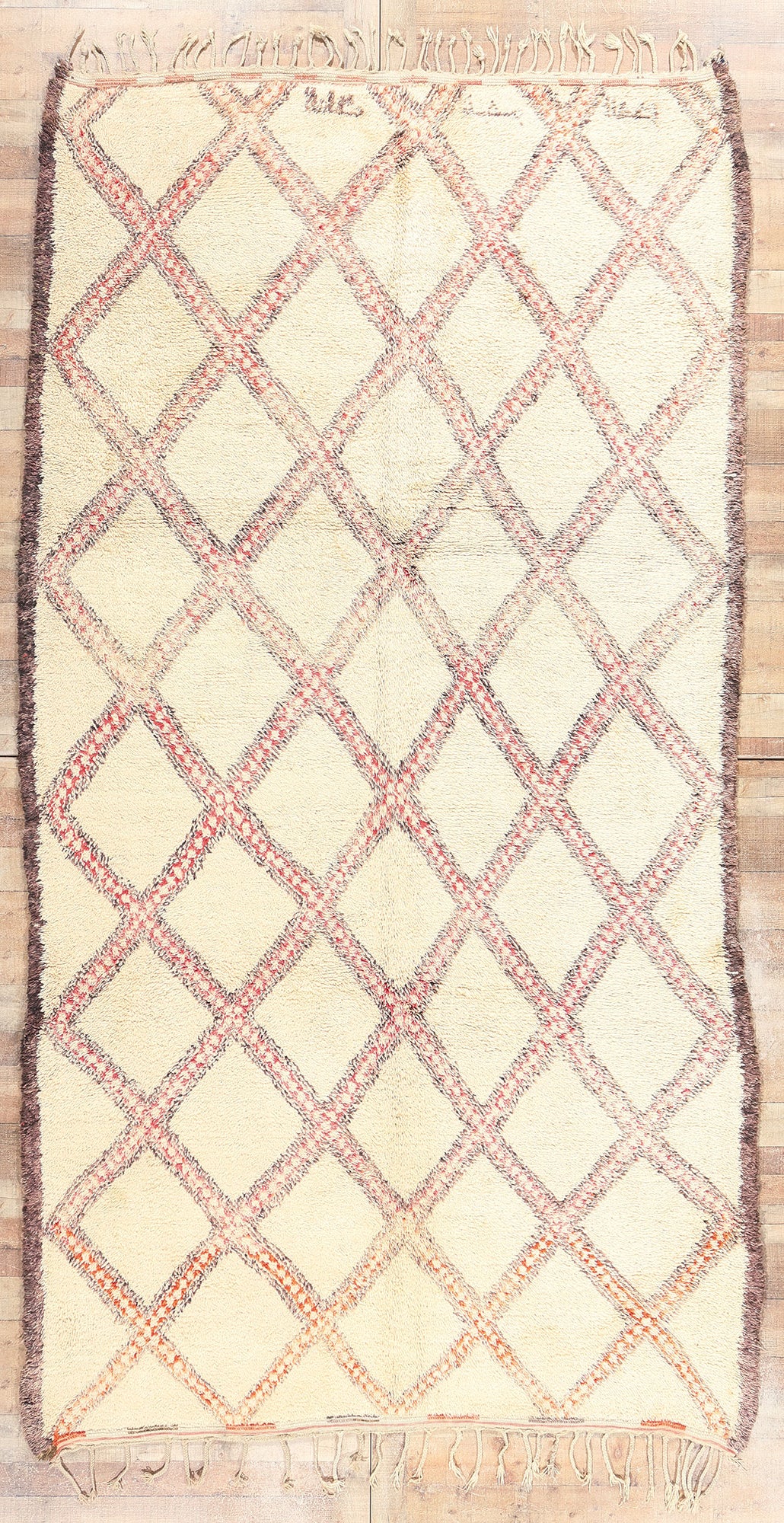 7 x 13 Vintage Beni Ourain Moroccan Rug 74537