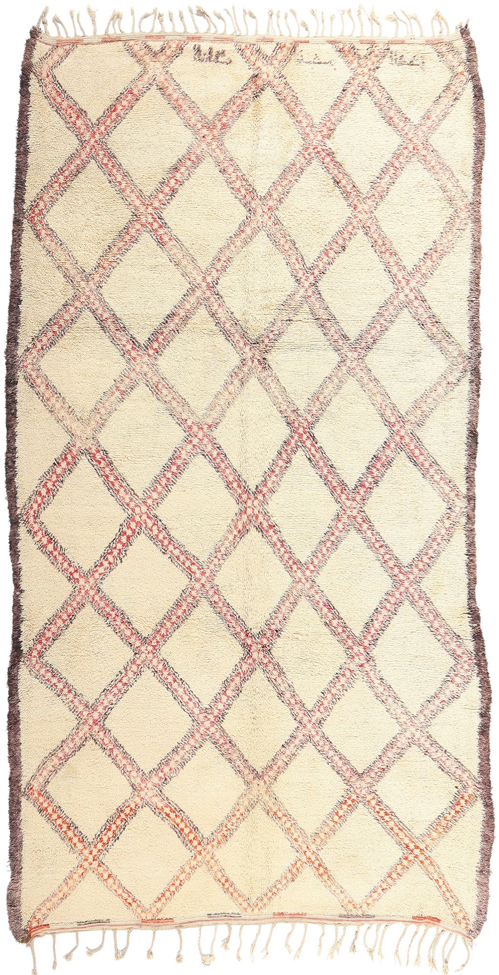 7 x 13 Vintage Beni Ourain Moroccan Rug 74537