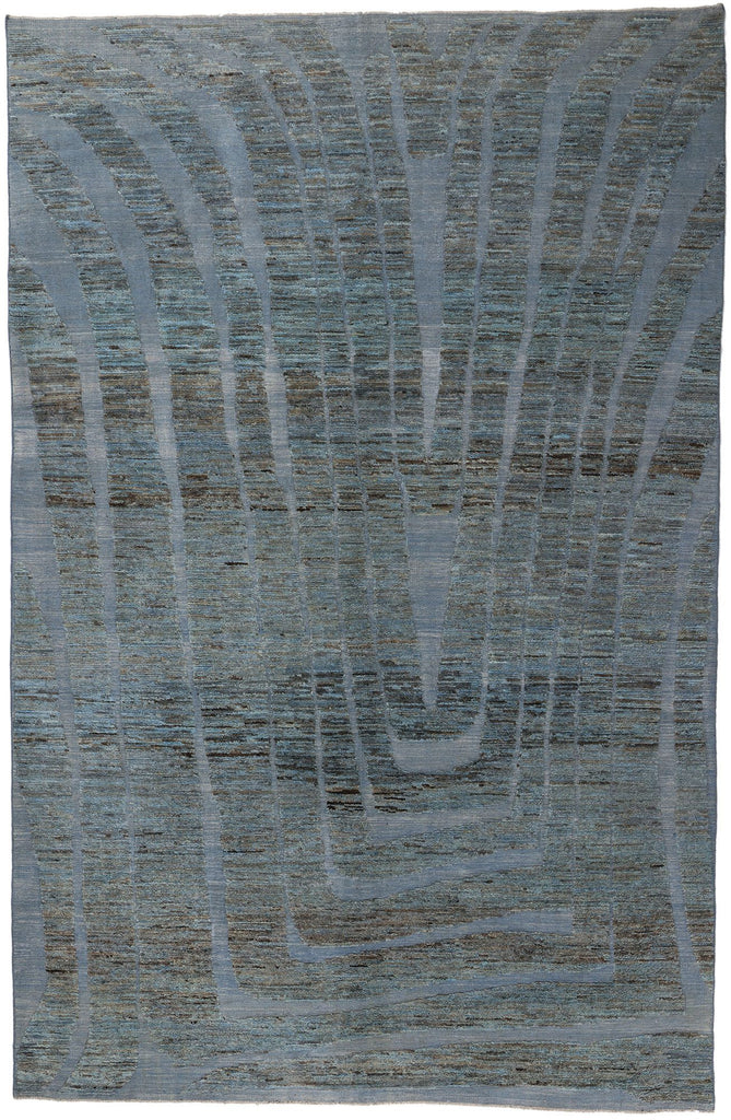 10 x 15 Biophilic Blue Moroccan High-Low Rug 81090