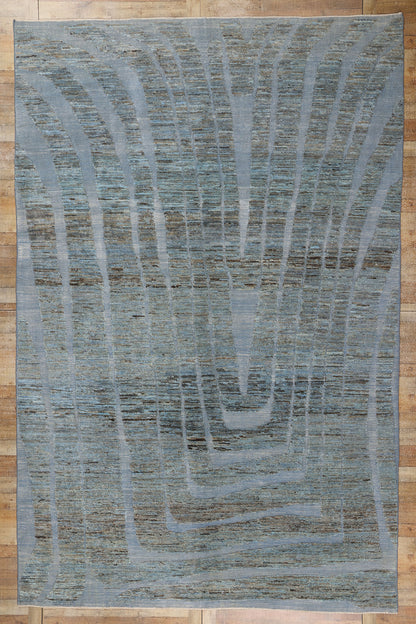 10 x 15 Biophilic Blue Moroccan High-Low Rug 81090