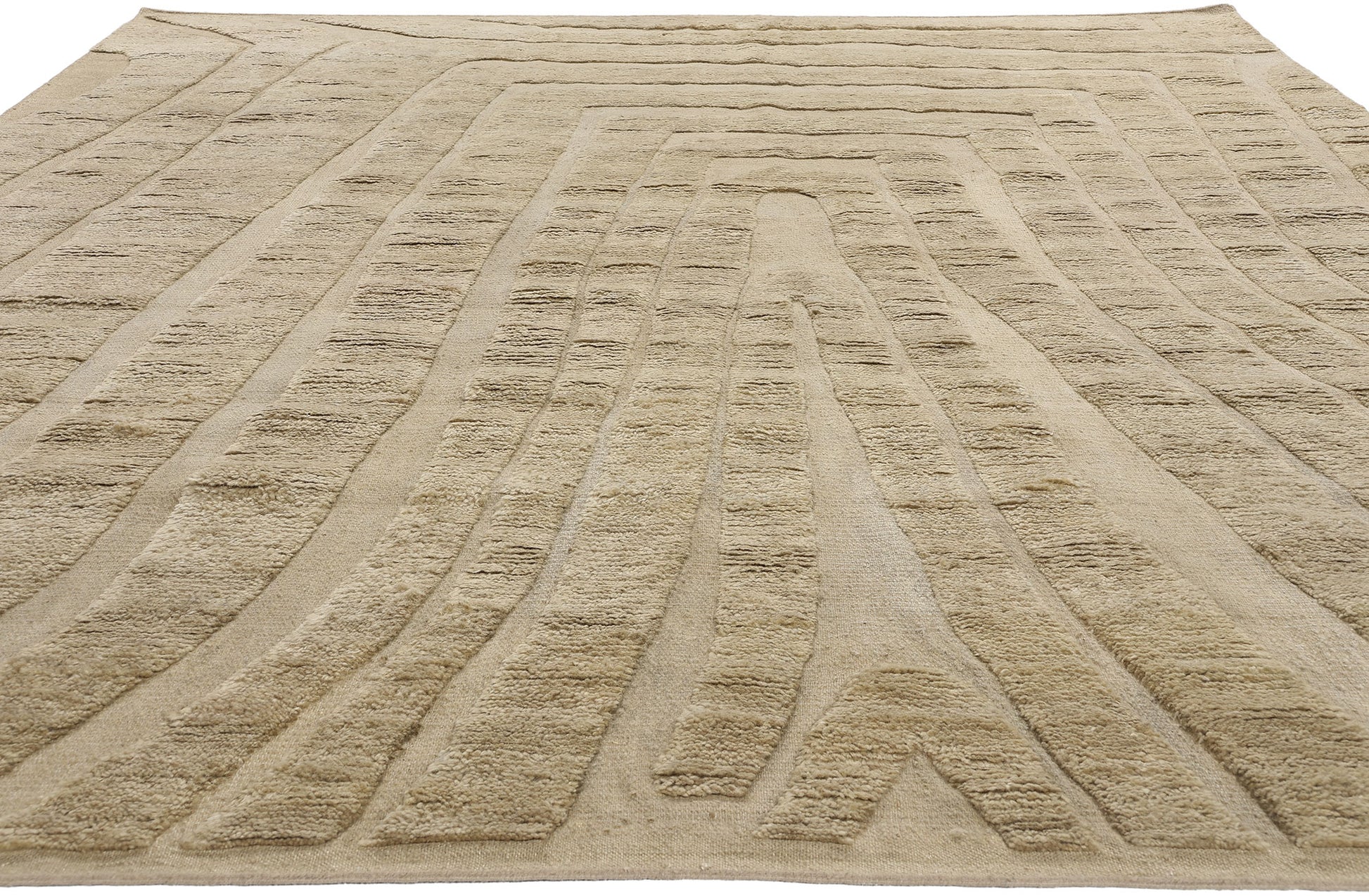 9 x 12 Biophilic Brown Moroccan High-Low Rug 31264