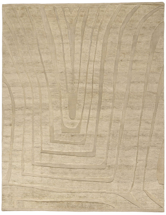 9 x 12 Biophilic Brown Moroccan High-Low Rug 31264