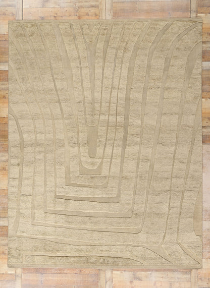 9 x 12 Biophilic Brown Moroccan High-Low Rug 31264