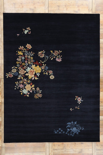 9 x 12 Modern Blue Chinese Art Deco Rug 31087