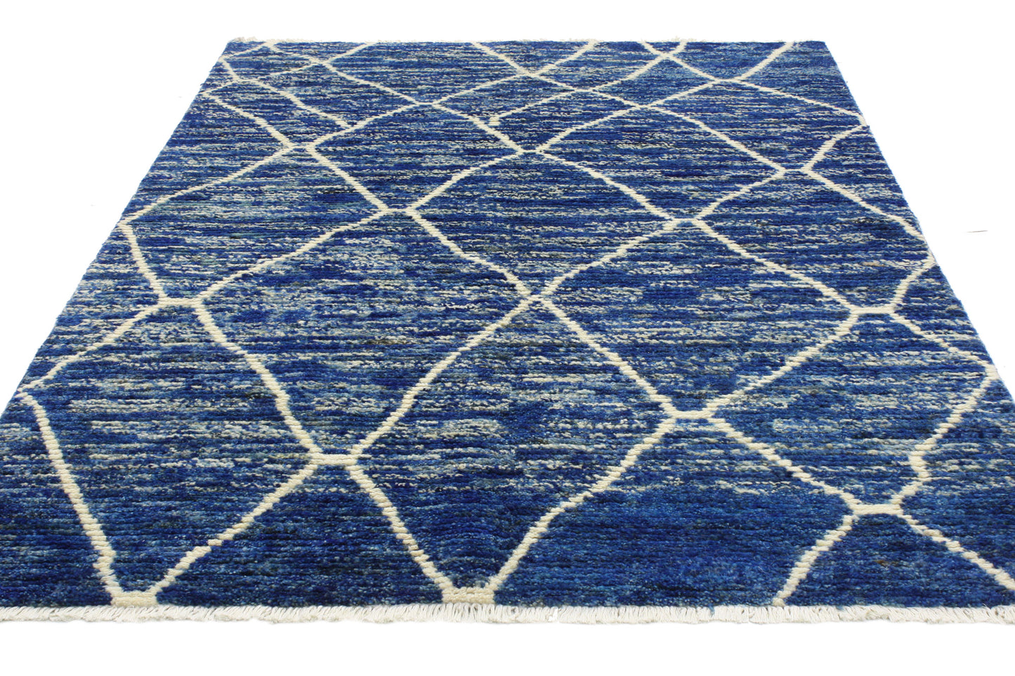 4 x 6 Modern Blue Moroccan Rug 80298