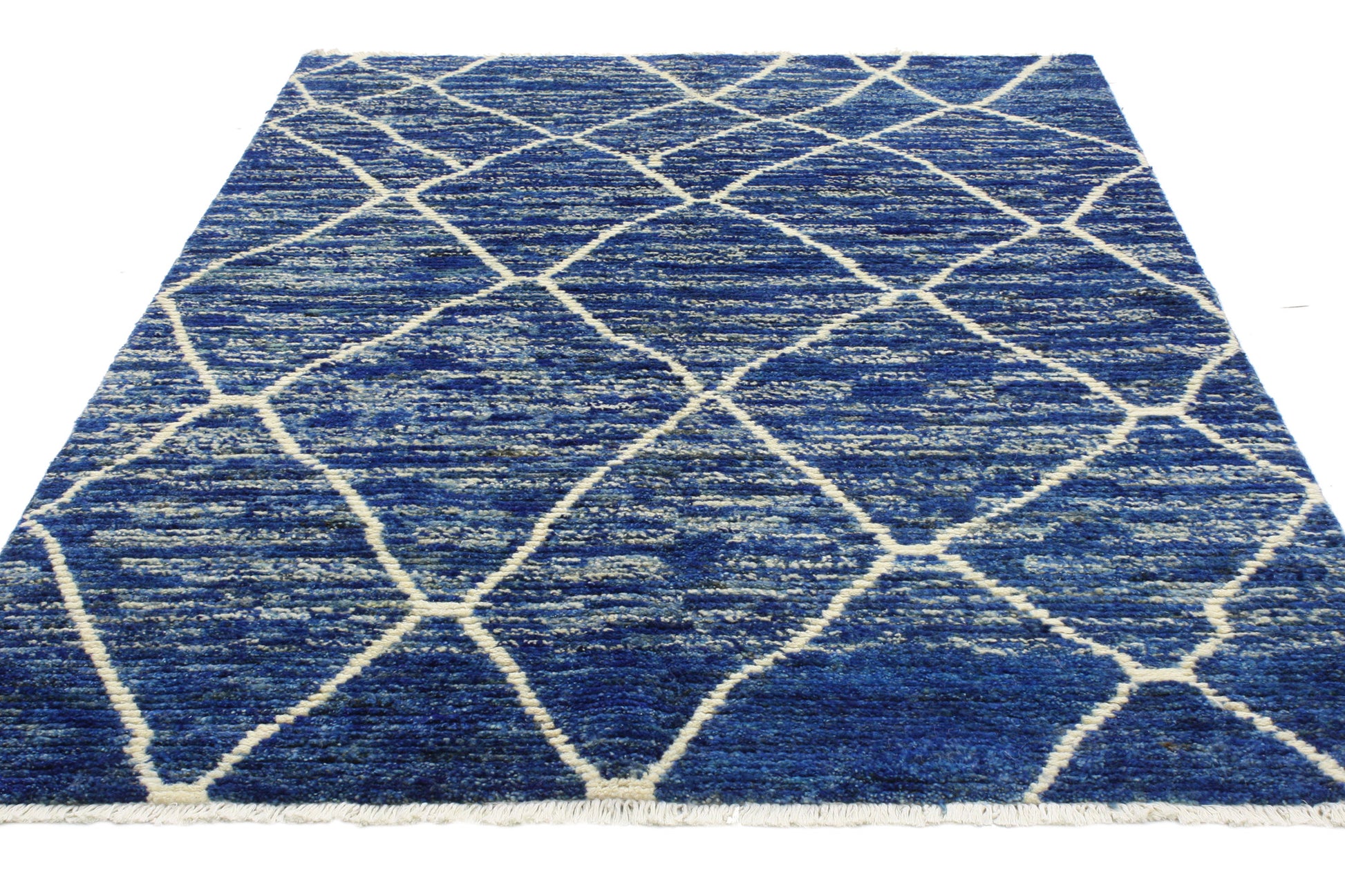 4 x 6 Modern Blue Moroccan Rug 80298
