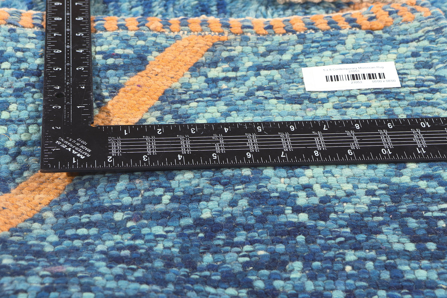 5 x 8 Modern Blue Beni Mrirt Moroccan Rug 21053