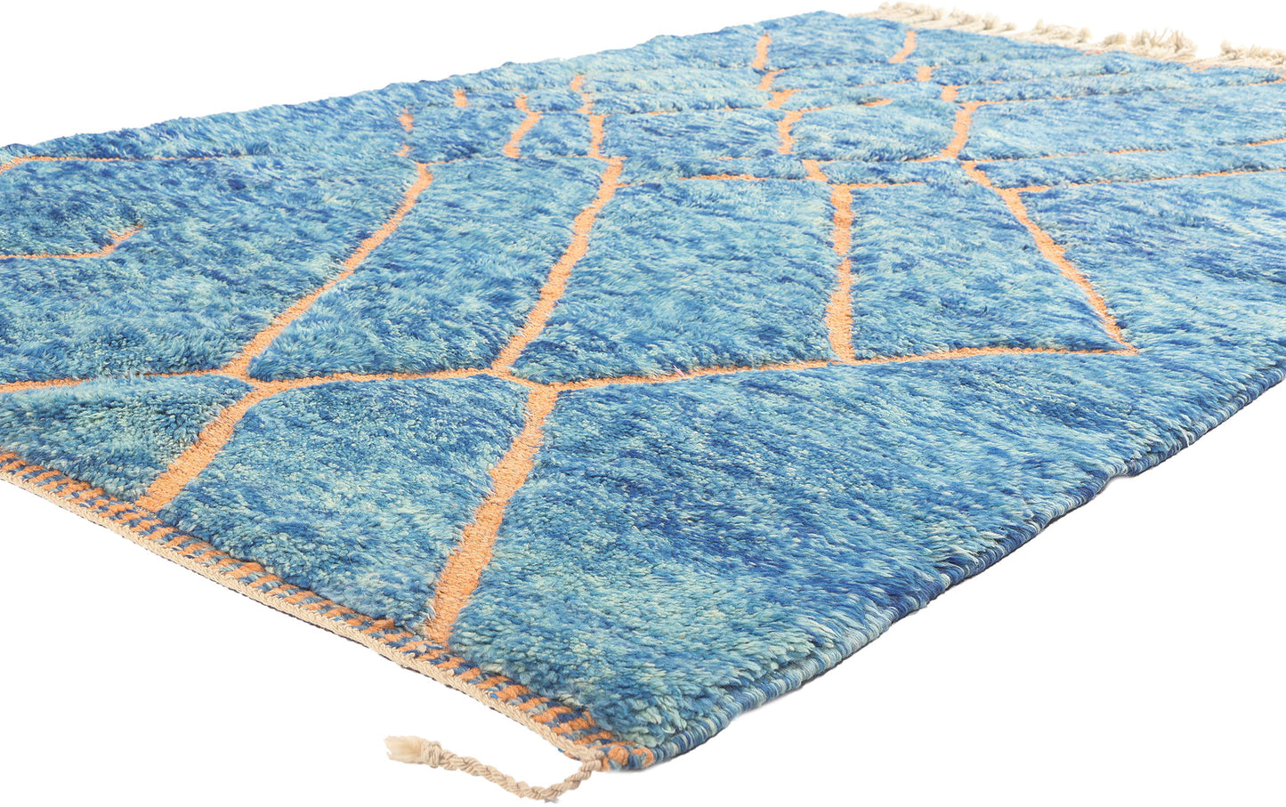 5 x 8 Modern Blue Beni Mrirt Moroccan Rug 21053