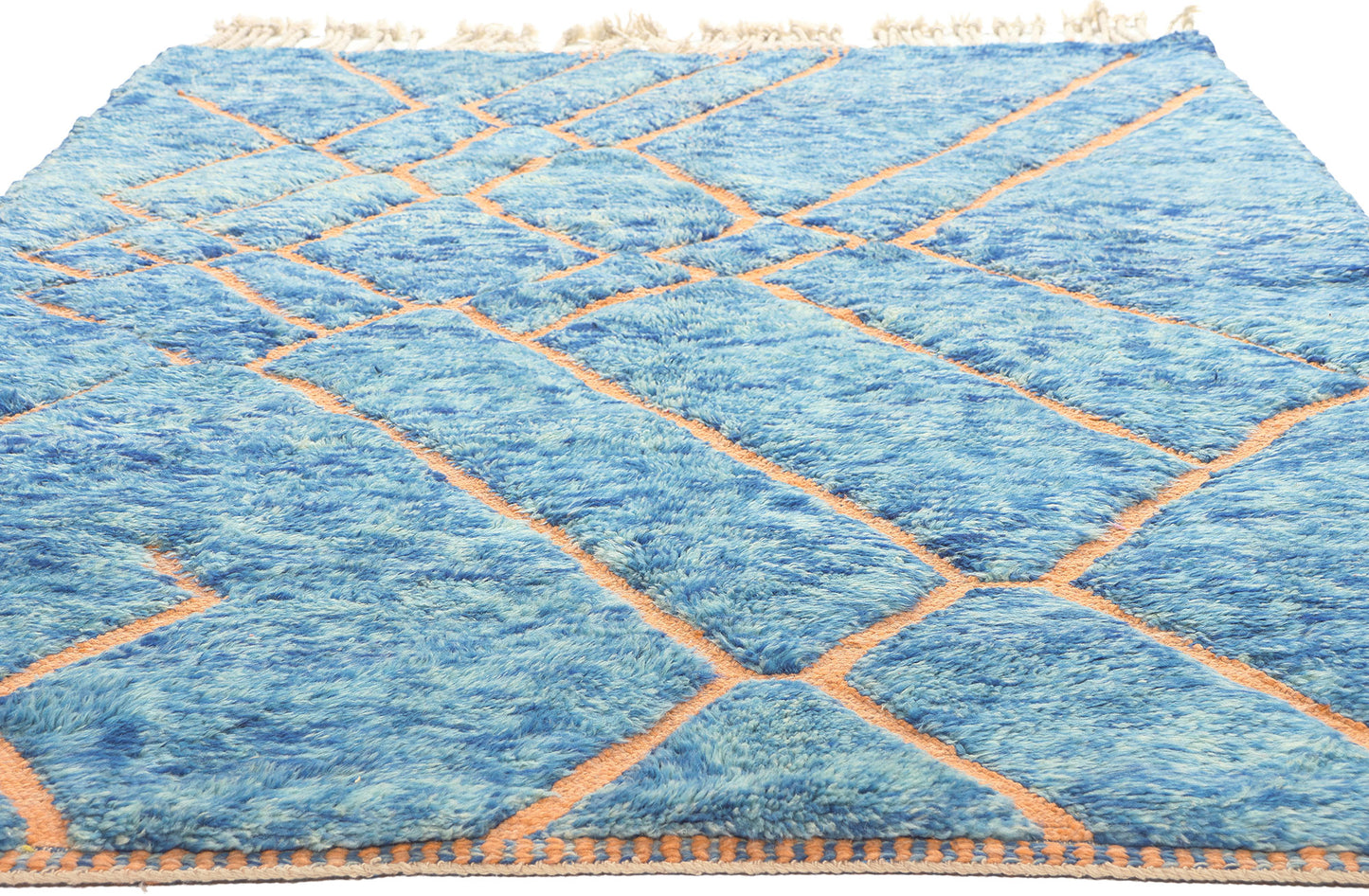 5 x 8 Modern Blue Beni Mrirt Moroccan Rug 21053