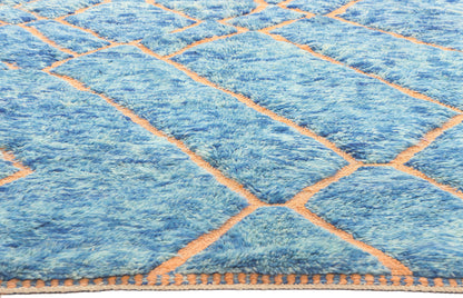 5 x 8 Modern Blue Beni Mrirt Moroccan Rug 21053