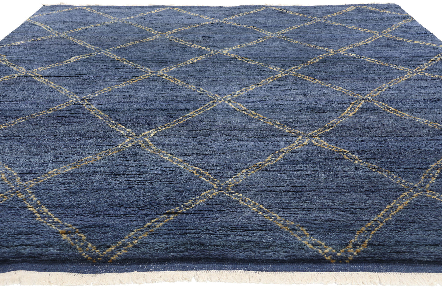 8 x 11 Modern Tribal Dark Blue Moroccan Rug 31222