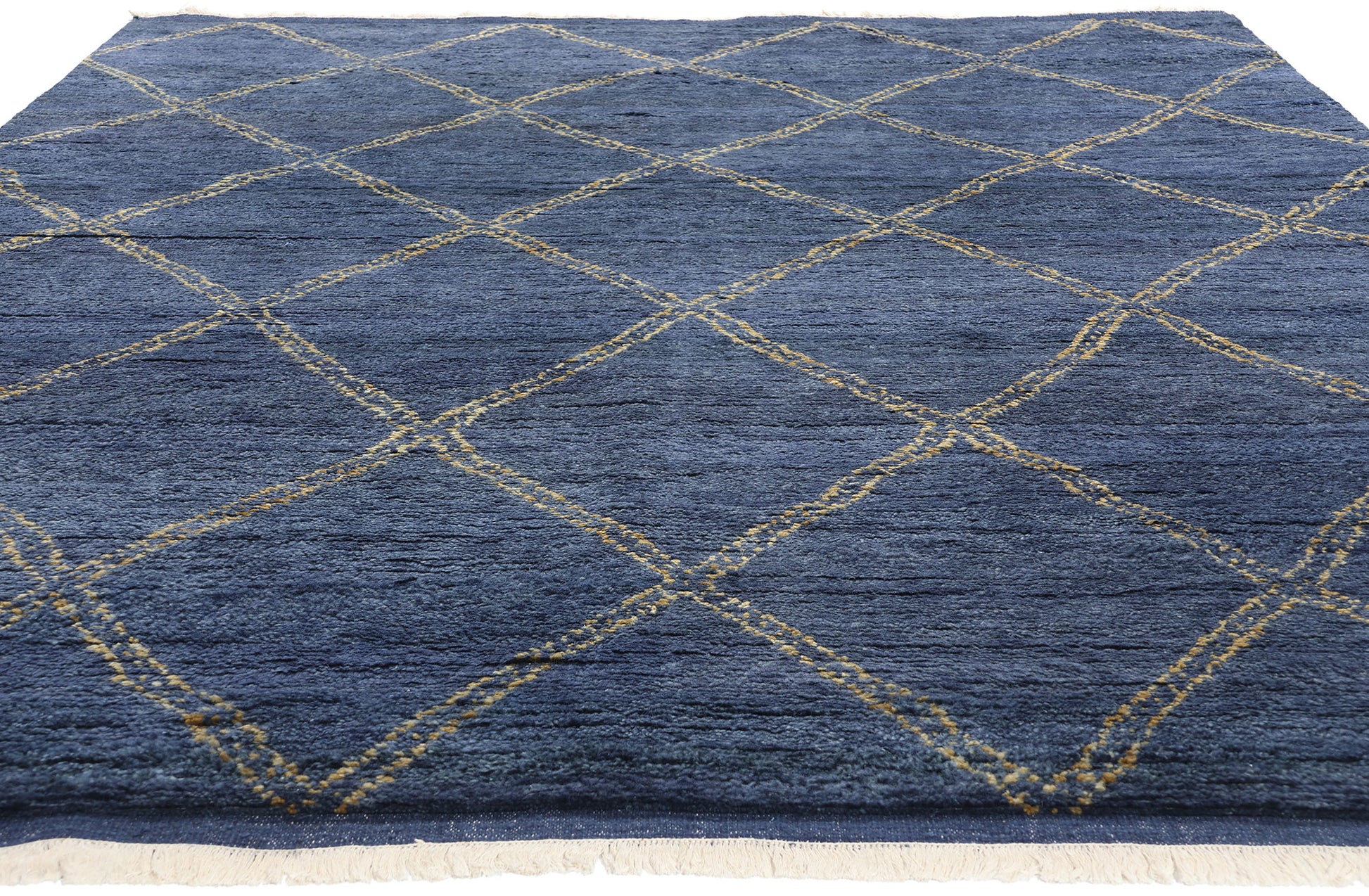 8 x 11 Modern Tribal Dark Blue Moroccan Rug 31222