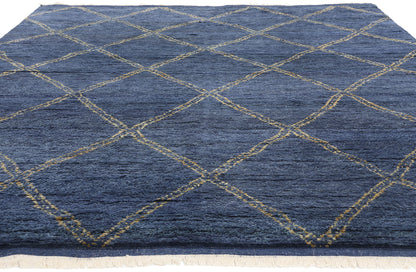8 x 11 Modern Tribal Dark Blue Moroccan Rug 31222
