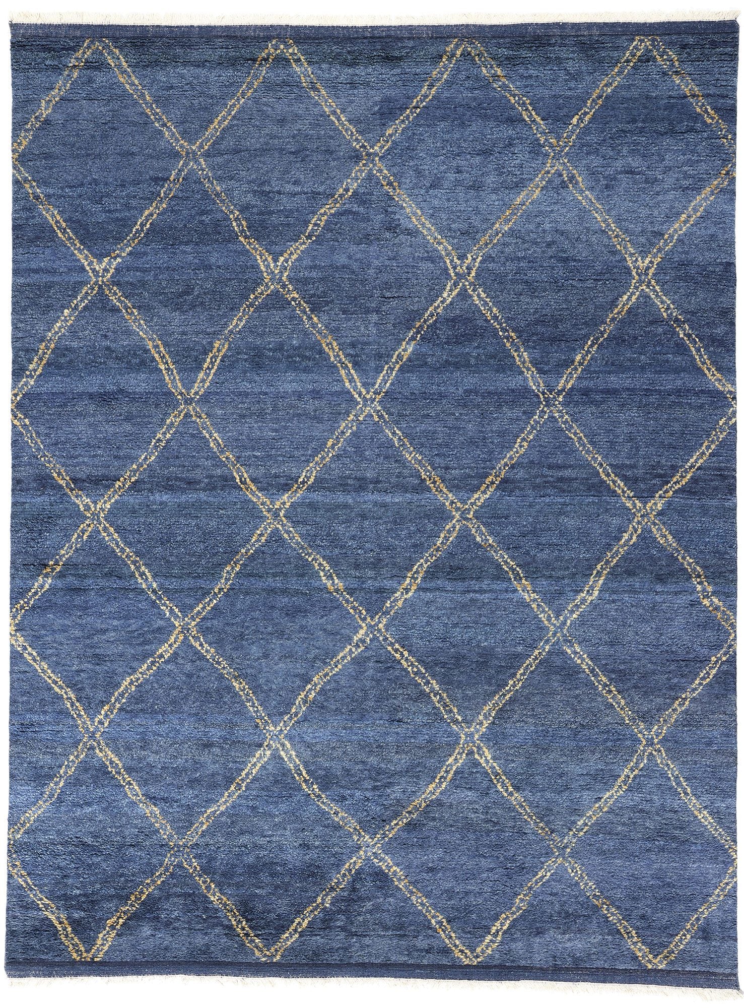 8 x 11 Modern Tribal Dark Blue Moroccan Rug 31222