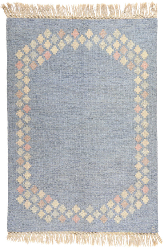 5 x 6 Brita Svefors Vintage Swedish Rollakan Rug 78262