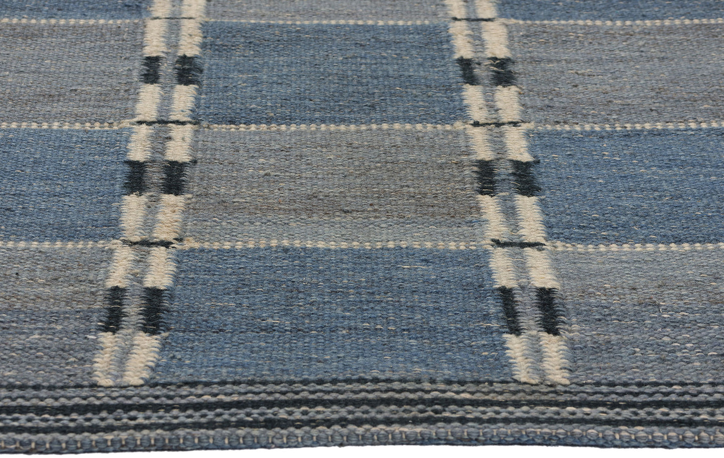 3 x 5 Blue Swedish-Inspired Kilim Rug 30701