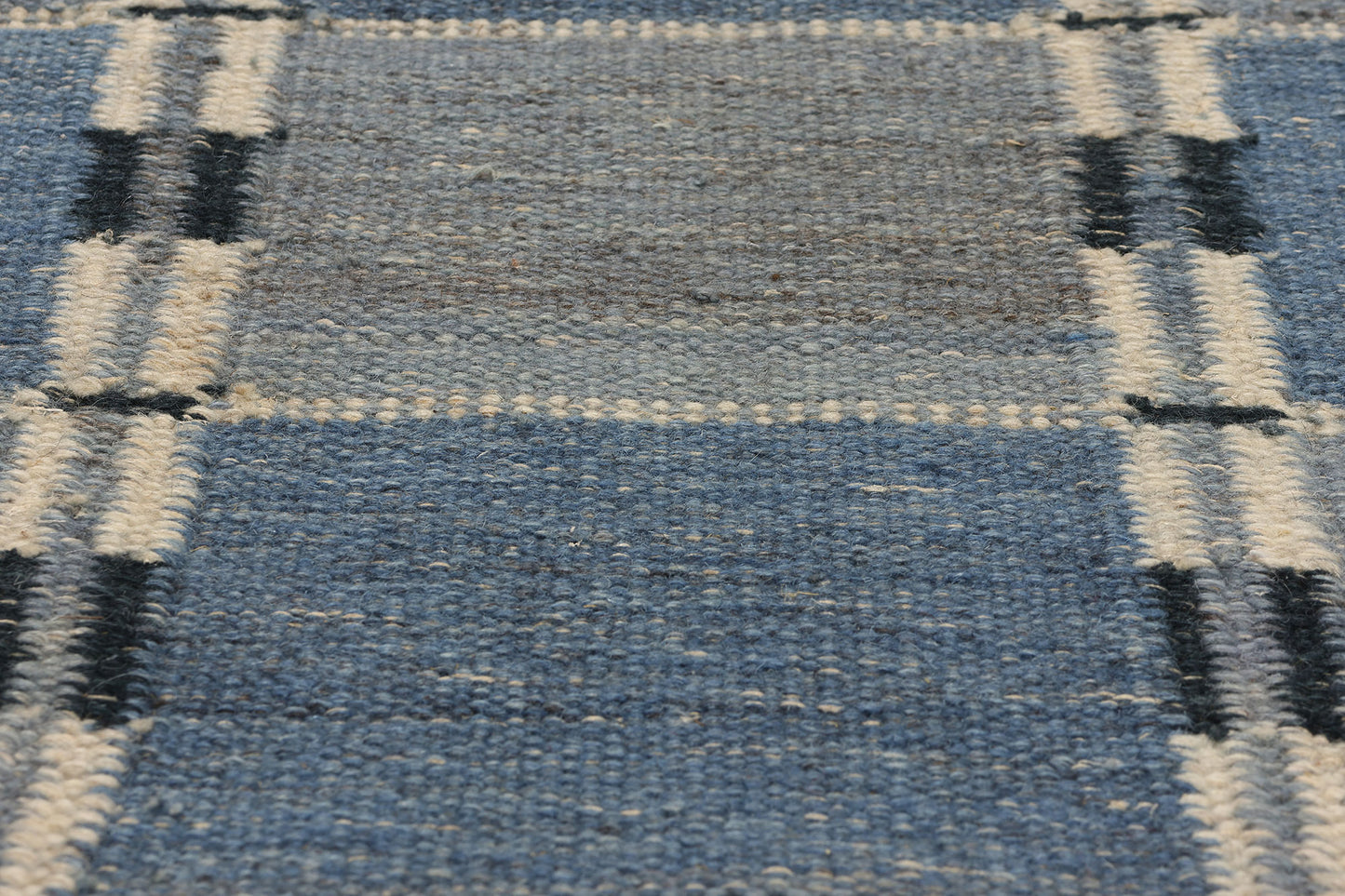 3 x 5 Blue Swedish-Inspired Kilim Rug 30701