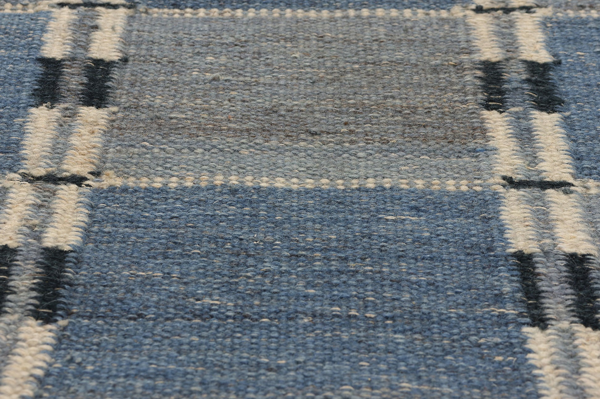 3 x 5 Blue Swedish-Inspired Kilim Rug 30701