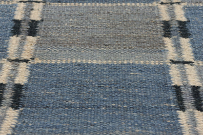 3 x 5 Blue Swedish-Inspired Kilim Rug 30701