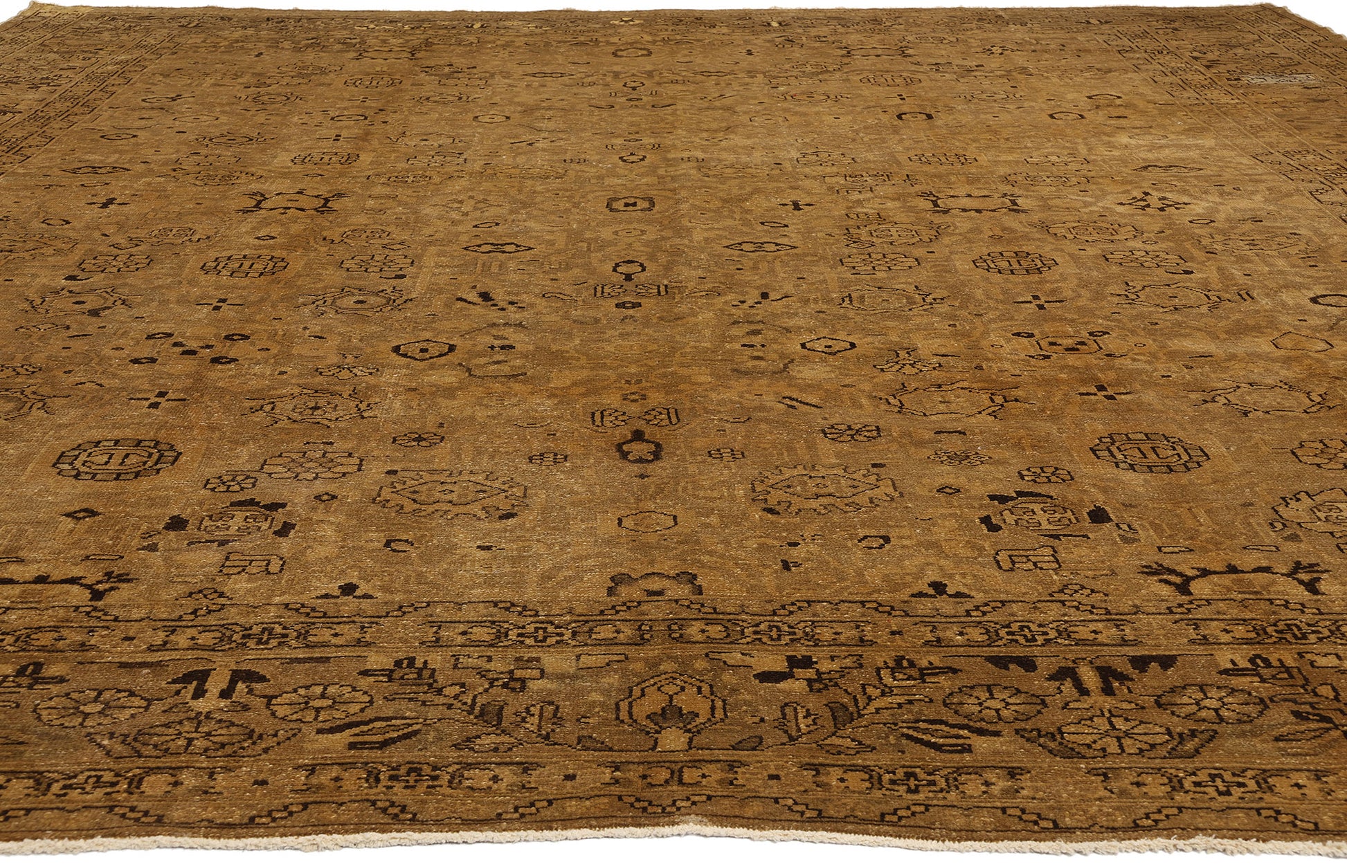 11 x 14 Antique Brown Persian Malayer Rug 78739