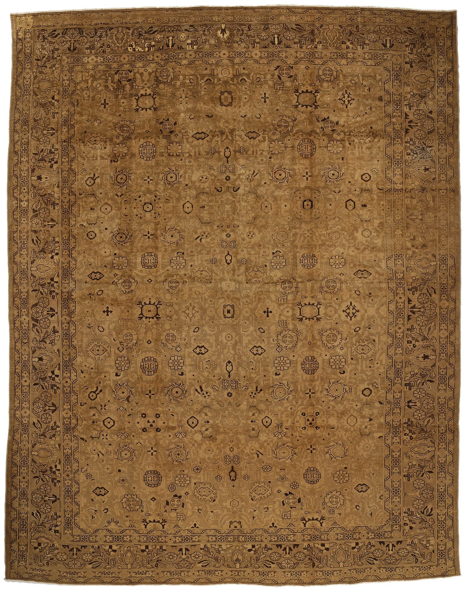 11 x 14 Antique Brown Persian Malayer Rug 78739