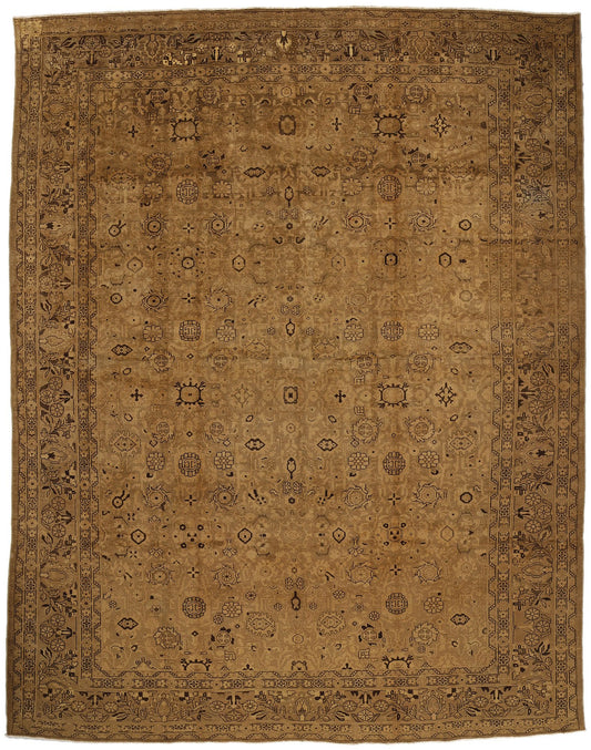 11 x 14 Antique Brown Persian Malayer Rug 78739