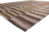 11 x 14 Brown Vintage Striped Turkish Kilim Rug 60633
