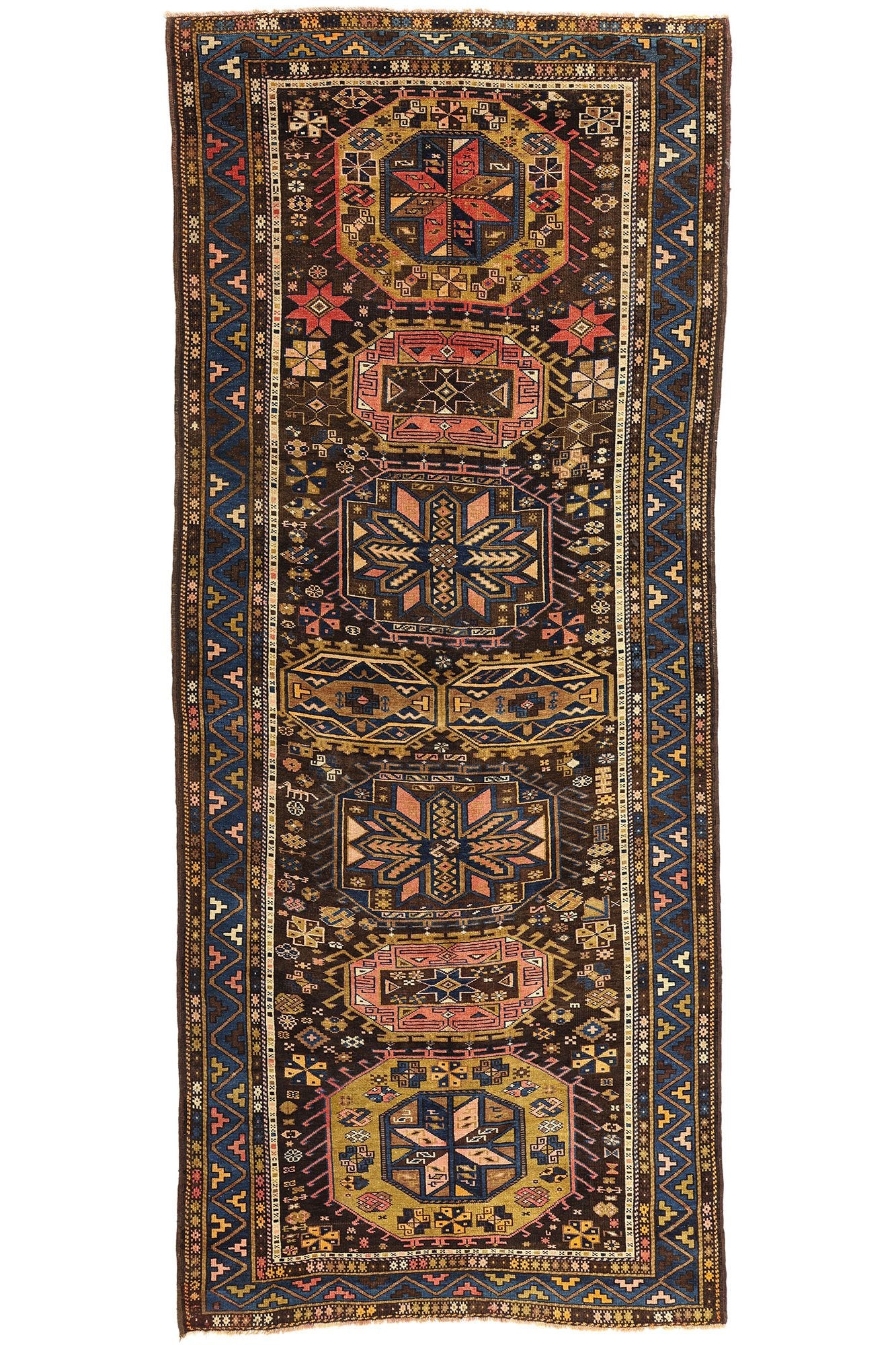 5 x 13 Antique Caucasian Baku Rug 78770