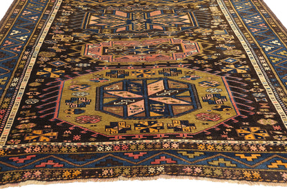 5 x 13 Antique Caucasian Baku Rug 78770