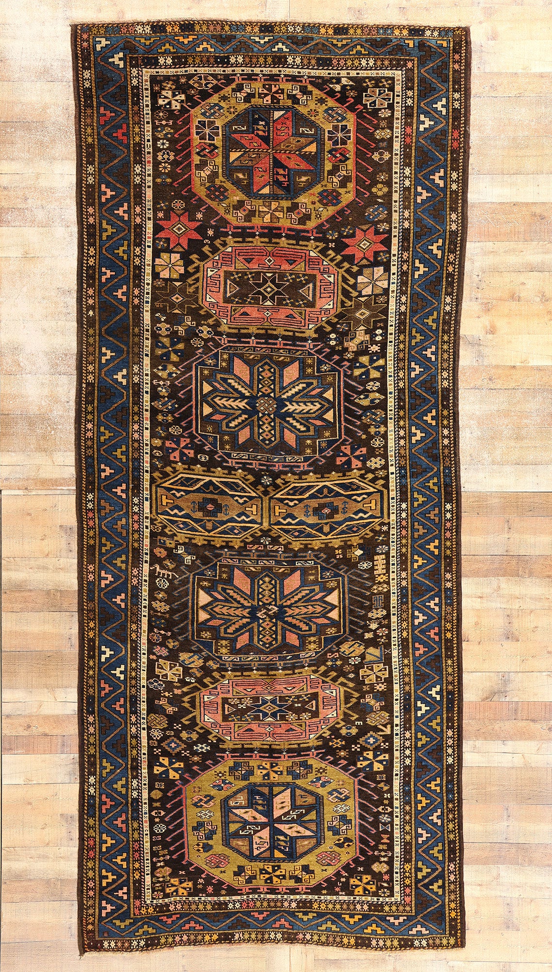 5 x 13 Antique Caucasian Baku Rug 78770