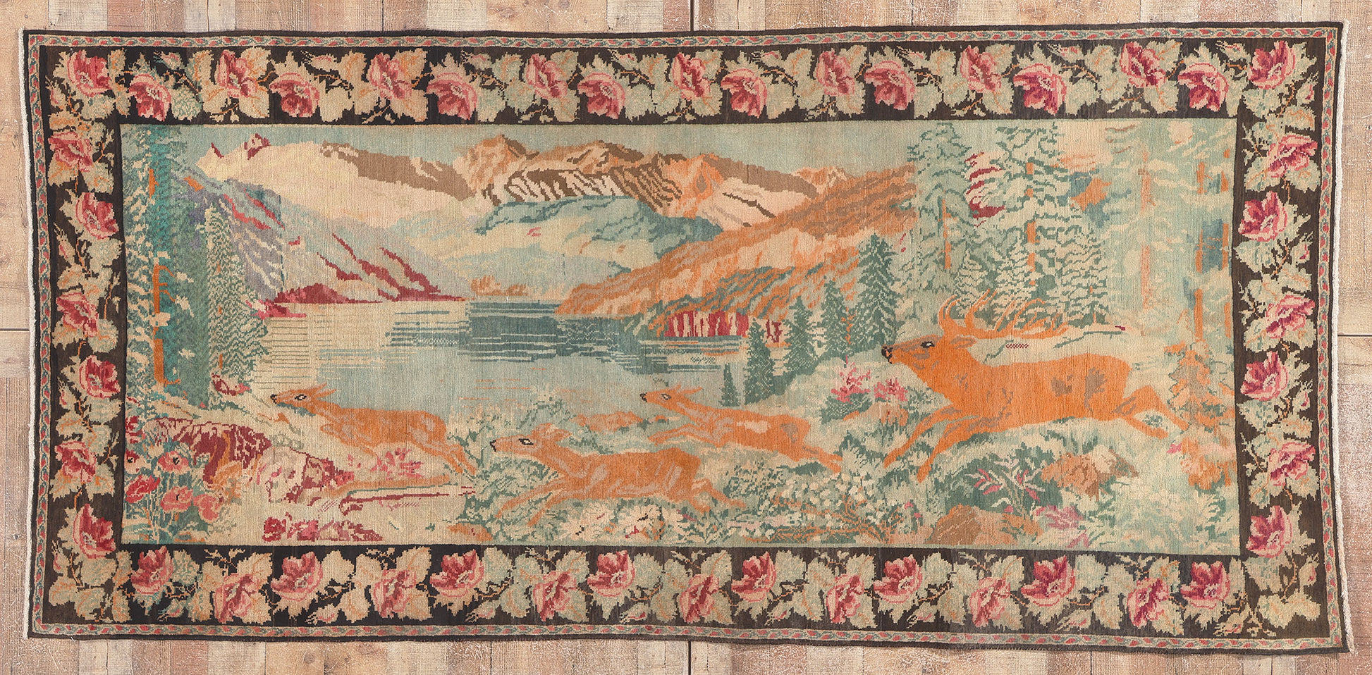 5 x 9 Vintage Caucasian Karabagh Pictorial Rug 78707