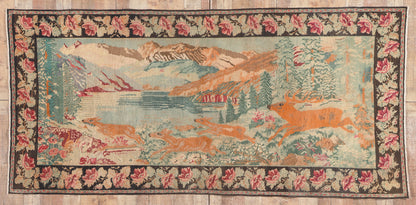 5 x 9 Vintage Caucasian Karabagh Pictorial Rug 78707