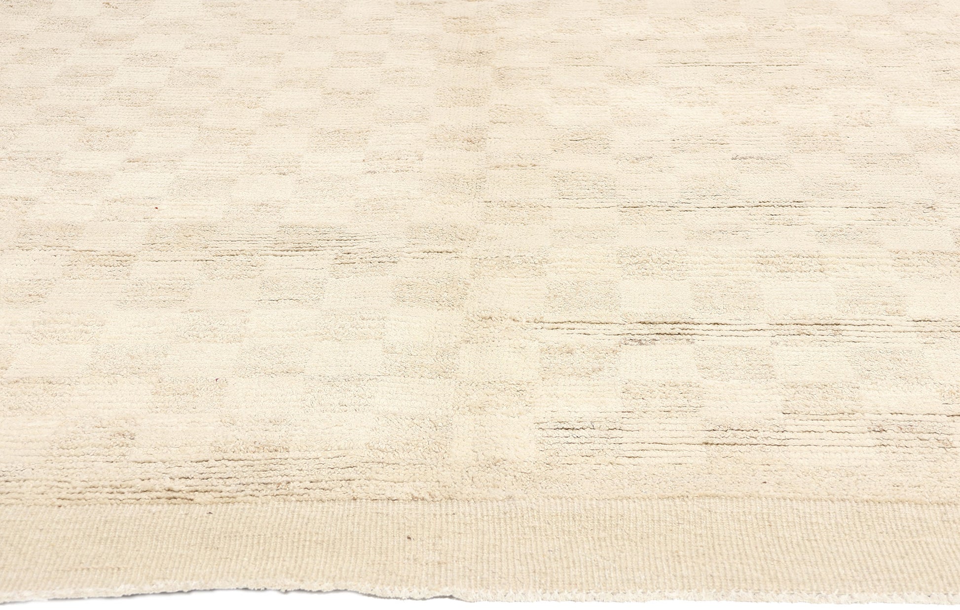 9 x 12 Modern Beige Checkered Moroccan Rug 81071