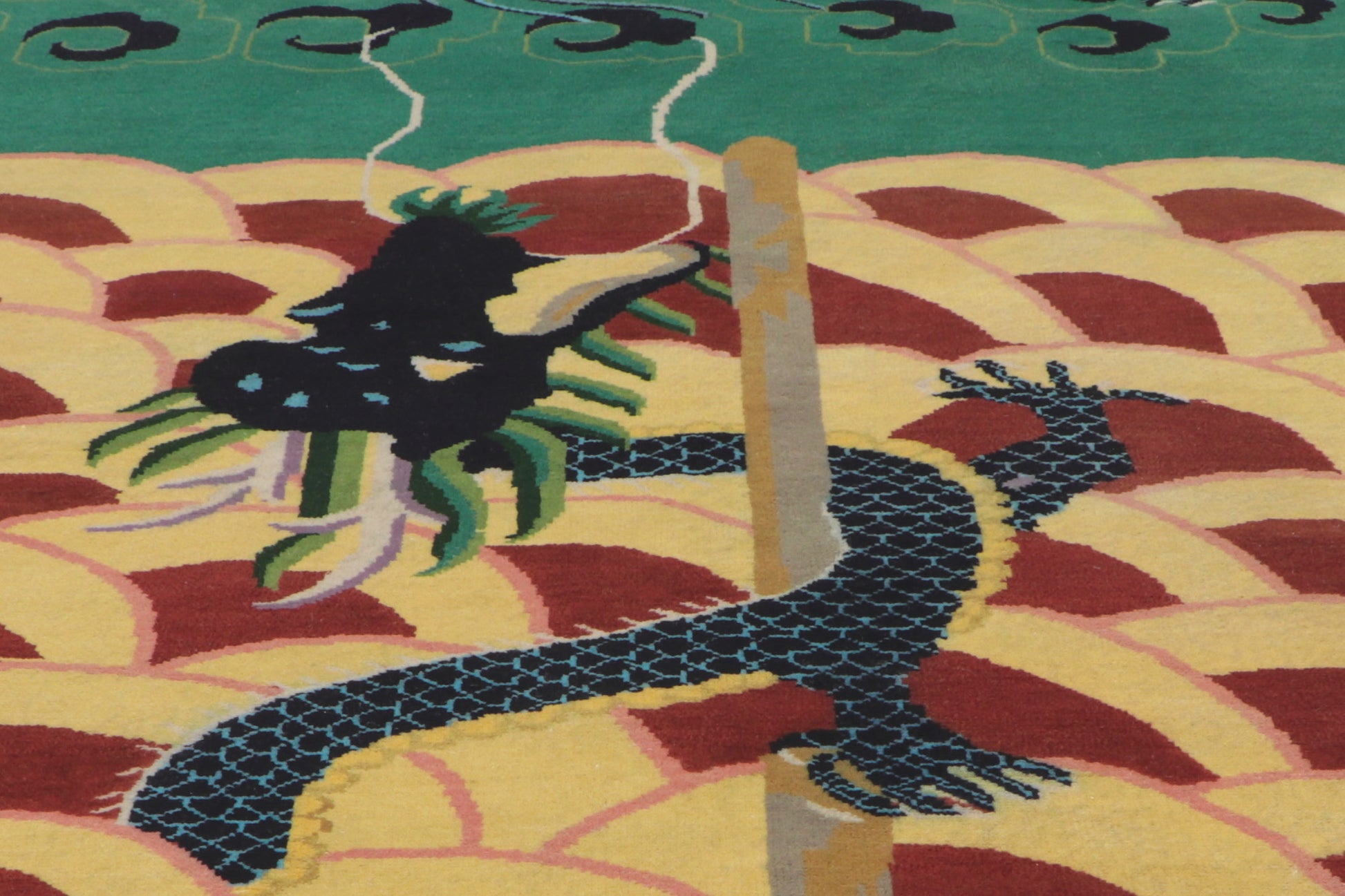 10 x 13 Chinese Art Deco Dragon Rug 30819