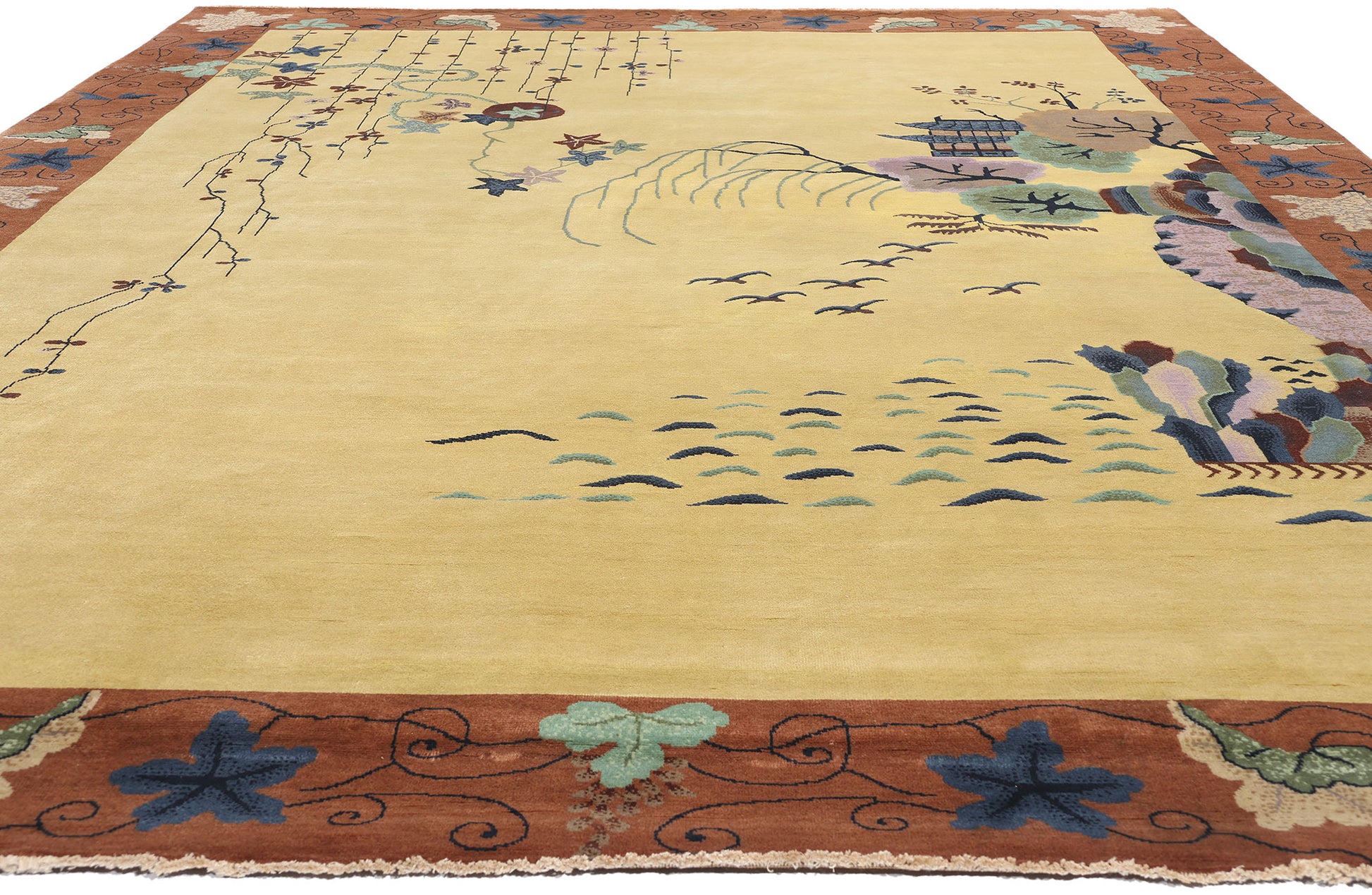 10 x 13 Modern Chinese Art Deco Pictorial Rug 31319