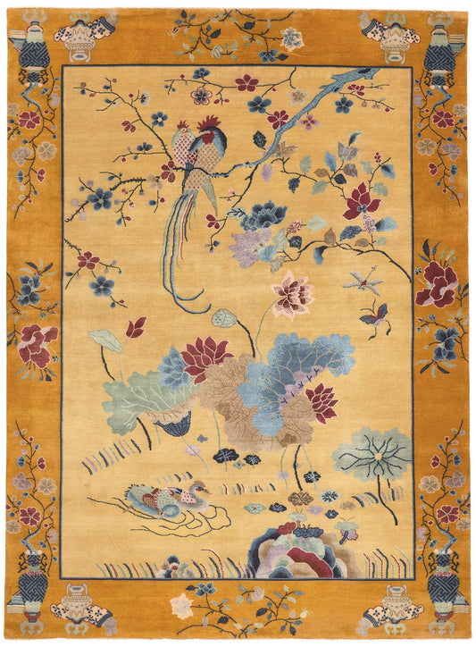 8 x 11 Chinese Art Deco Pictorial Rug 30973