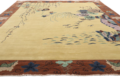 9 x 12 Modern Chinese Art Deco Pictorial Rug 31320