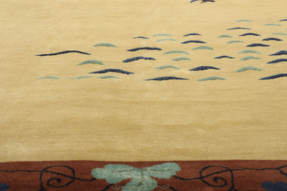 9 x 12 Modern Chinese Art Deco Pictorial Rug 31320